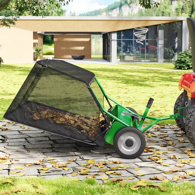 42" Tow-Behind Lawn Sweeper with 12 Cu Ft Hopper – Heavy-Duty Metal Frame, Adjustable Brush Height & All-Terrain Wheels – Ideal for Leaf, Grass & Debris Collection – Tractor, ATV & UTV Compatible