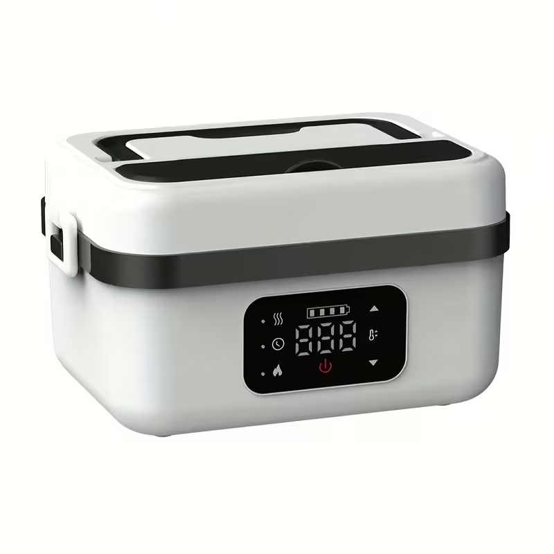 Cordless Electric Lunch Box for Adults – 8000mAh Battery Powered, 60W Self-Heating Food Warmer with Timer, 1L Portable Lunch Heater for Office, Car & Worksite
