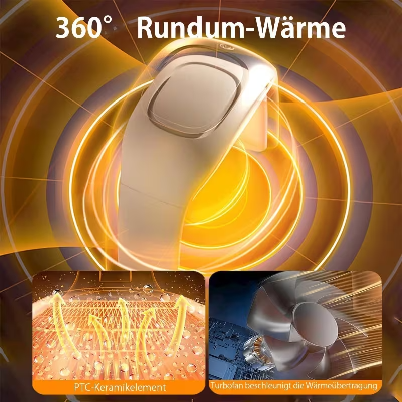 Ceramic Desk Hand Warmer Heater with Thermostat – Portable Personal Space Heater for Indoor Office Use, Energy Efficient, Beige