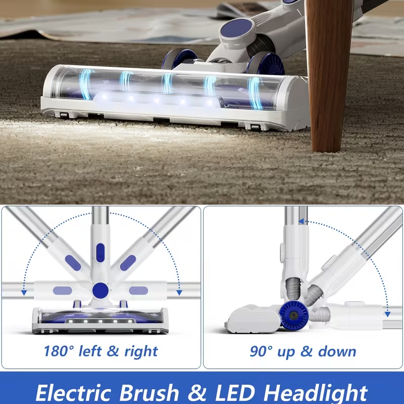 2-in-1 Robot Vacuum and Mop Combo with App & Voice Control, 5000Pa Strong Suction, Automatic Recharge, Scheduled Cleaning, Suitable for Pet Hair, Hard Floors, and Low Carpets, Smart Home Robotic Vacuum with Rechargeable Battery