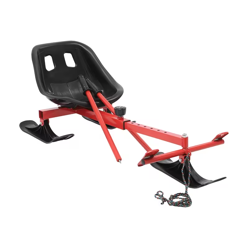 Heavy-Duty Snow Racer Sled Scooter – Adjustable 5.9ft Design, 198 lbs Load Capacity, All-Terrain Ski Attachment, Green/Black Winter Scooter for s & s