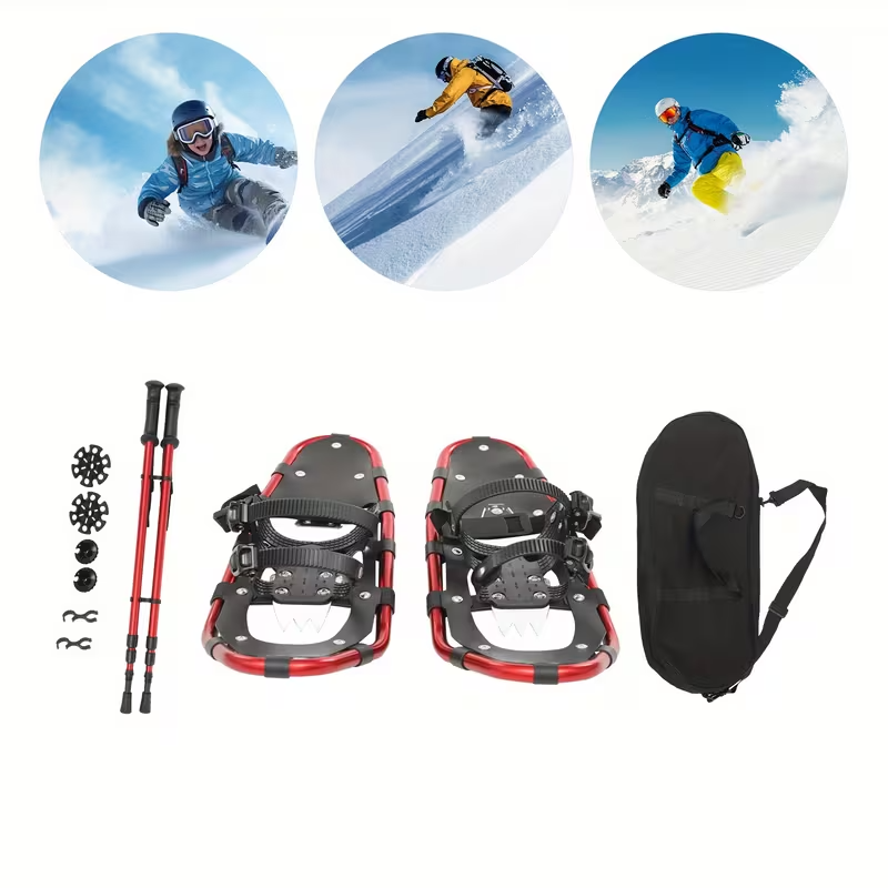 5" Snowshoes with Adjustable Trekking Poles – Lightweight Adult Snowshoe Set for Men & Women, Weather-Resistant Winter Walking Gear for Hiking & Cross-Country Skiing