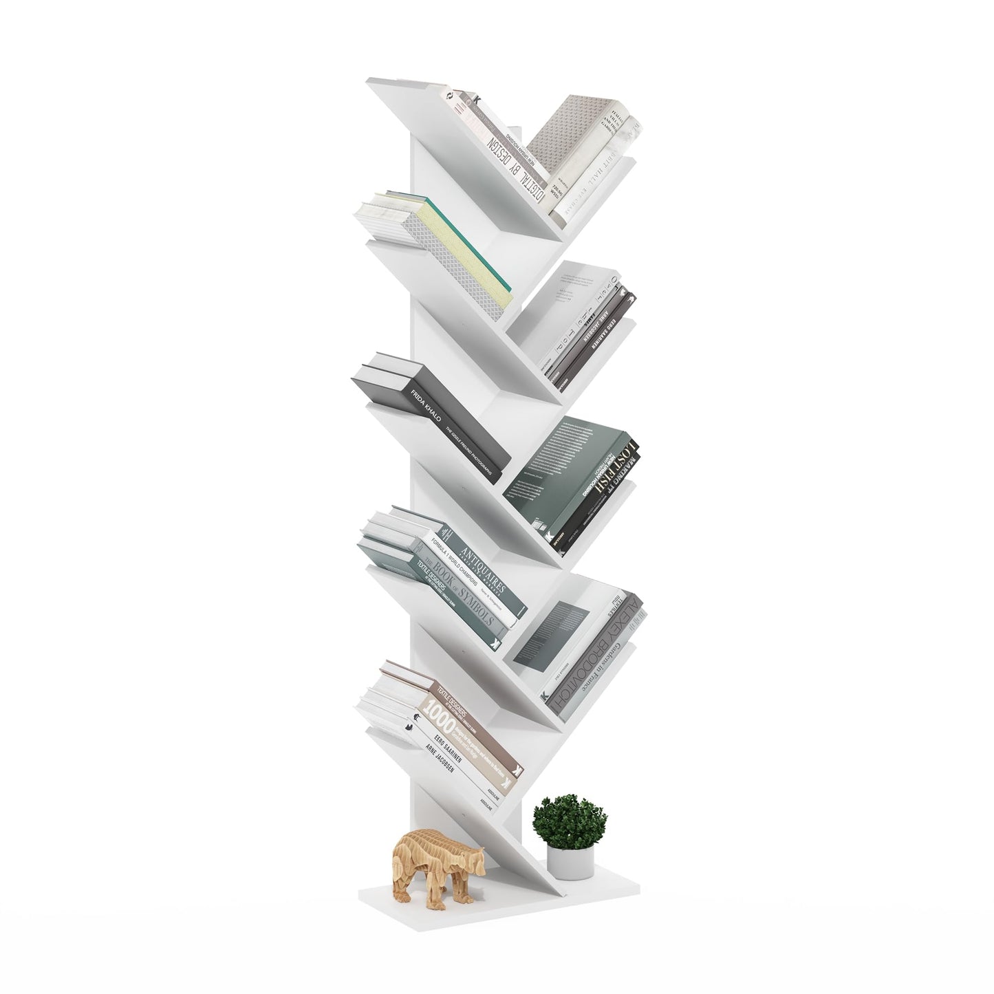 5-Cube Bookshelf, Reversible Bookcase – White Finish Dimensions: 9.4" D x 19.5" W x 31.5" H
