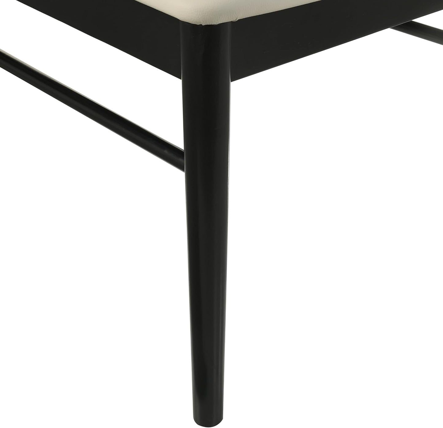 Set of 2 Black Wishbone-Style Upholstered Dining Chairs – Mid-Century Modern Wooden Frame