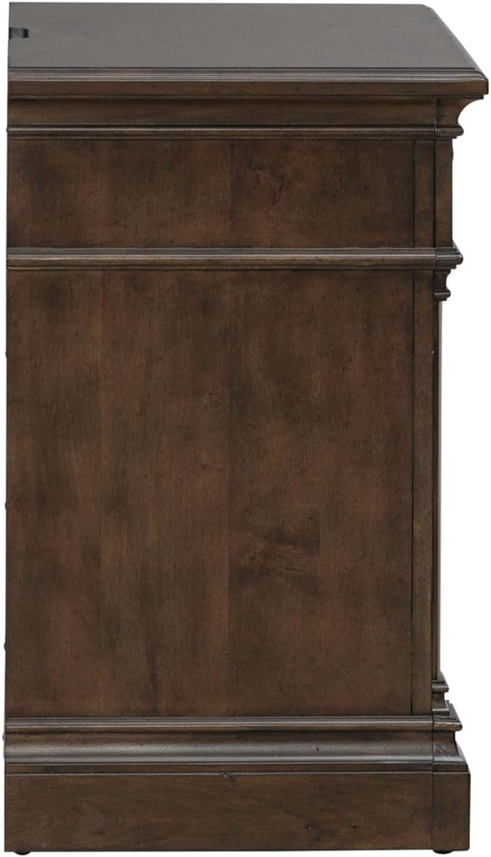 3-Drawer Nightstand with Built-in Charging Station – Cedar & Felt Lined, Satin Cherry Finish