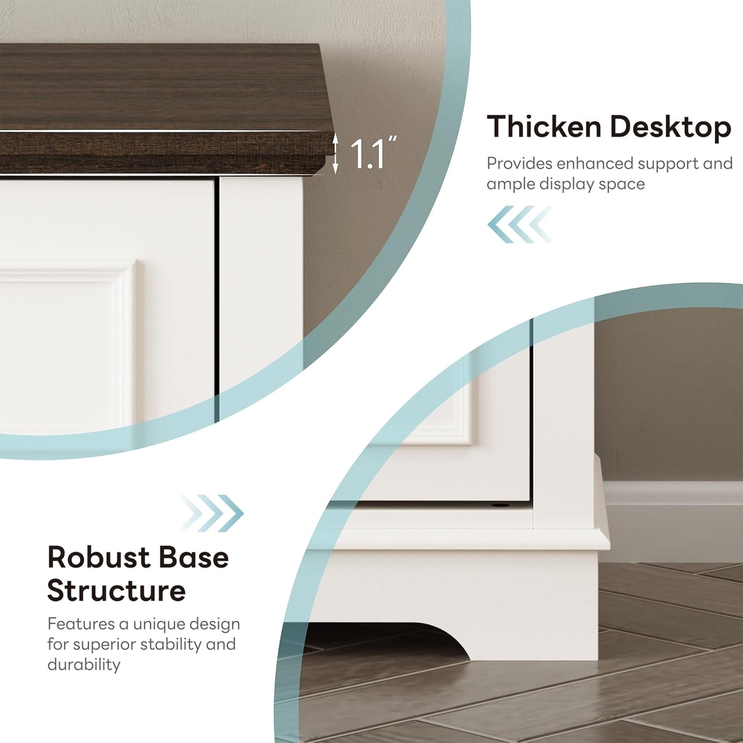 Farmhouse 7-Drawer Dresser – Rustic White Wood Chest for Bedroom, Hallway, or Entryway