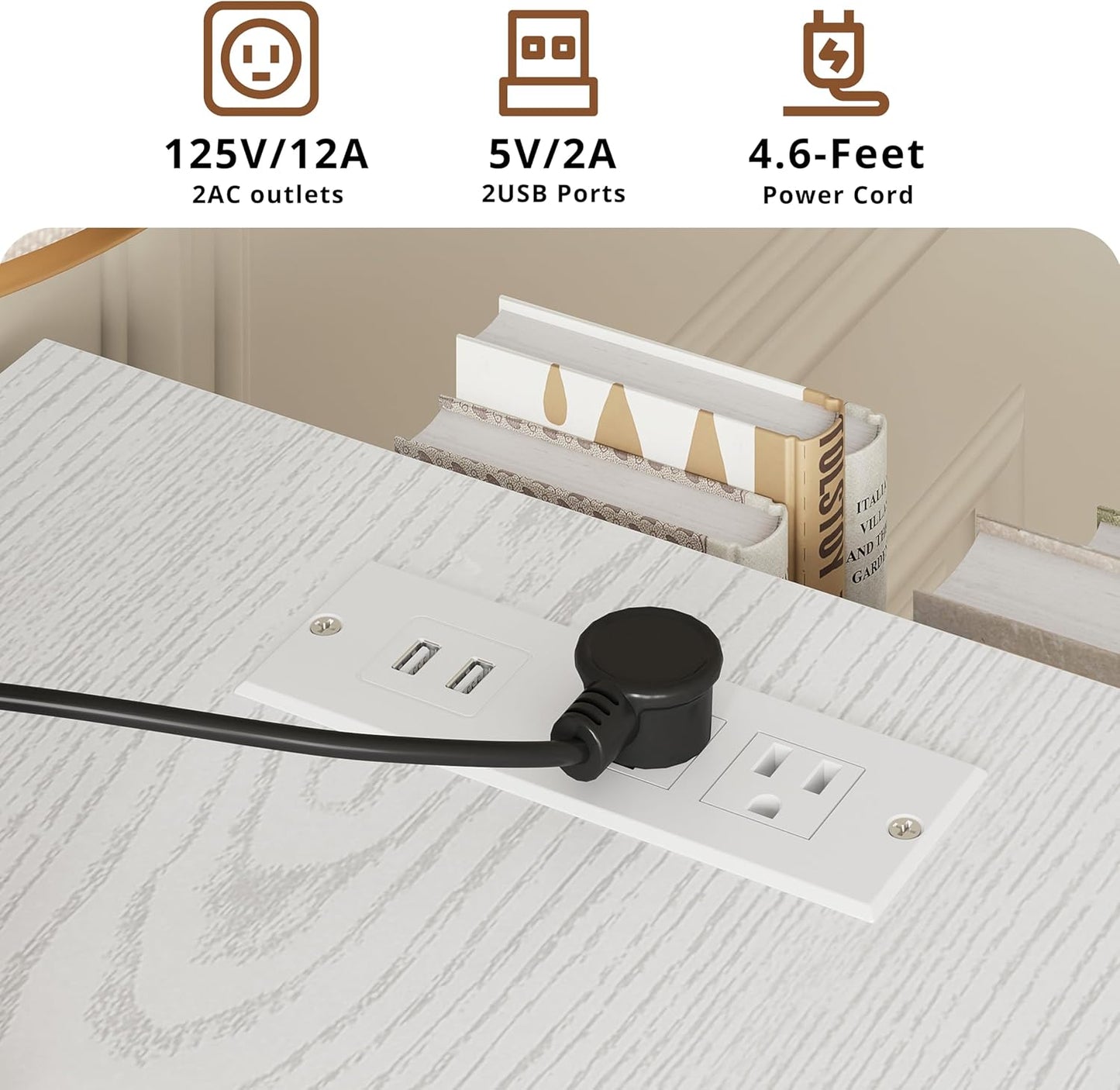 63" 9-Drawer Dresser with Charging Station – Large Wood Storage Chest for Bedroom or Living Room, White