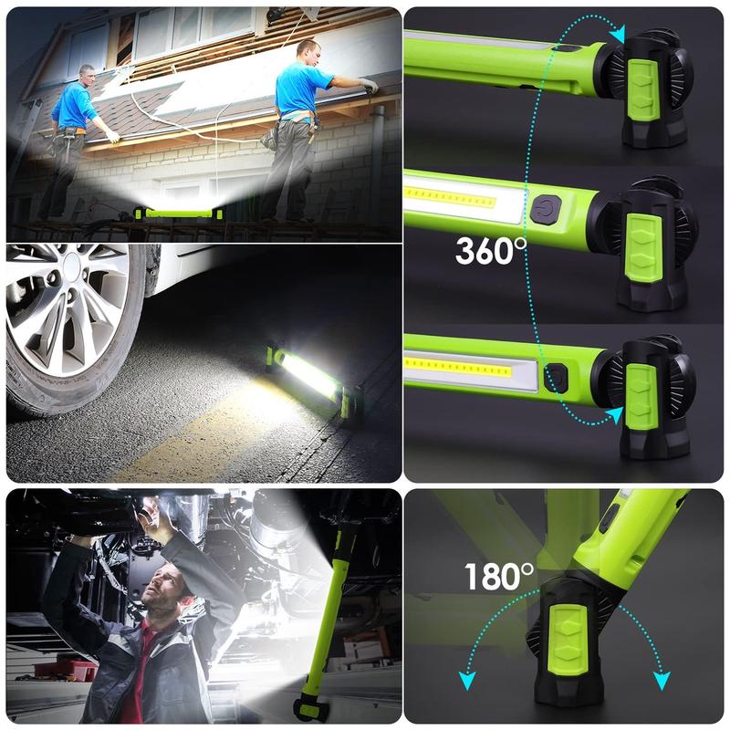 3000LM Rechargeable LED Work Light, 5200mAh Underhood Inspection Lamp with Magnetic Base & Hanging Hooks, Waterproof Portable Light for Car Repair, Garage, Jobsite, Emergency & Gift for Men