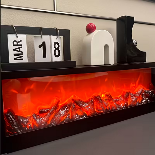 60cm Fireplace Ambient Lamp, Cozy Art Deco Decorative Light, USB Powered Smokeless Flame Effect, Quiet Fantasy Mood Lamp with Button Control for Home, Halloween & Christmas Decor