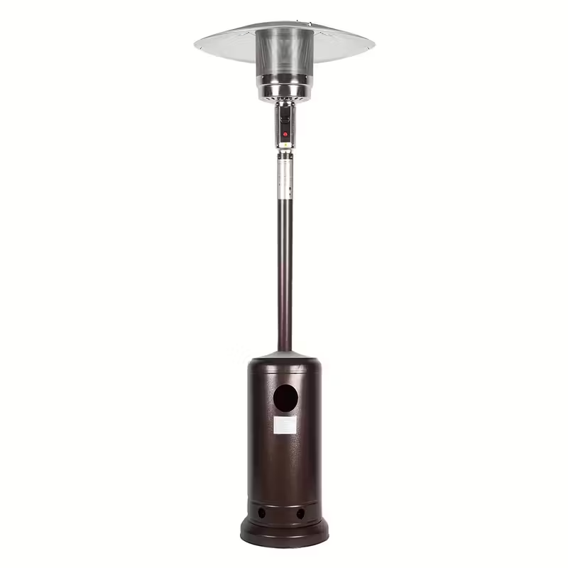 46,000 BTU Propane Patio Heater with Stainless Steel Burner and Wheels – Circular Freestanding Outdoor Heater for Large Patios, Gardens, Events, and Commercial Use, Bronze Finish