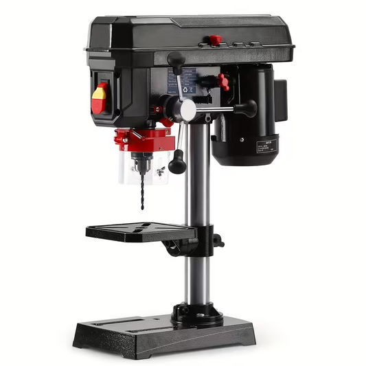 2.5Amp Benchtop Drill Press, 5-Speed Adjustable Tabletop Drilling Machine with 8-Inch Swing and 0–45° Tilting Table for Wood and Metal