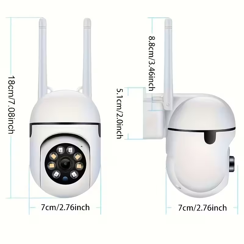 4PCS 1080P 5G Wireless WiFi Security Camera – Color Night Vision, Two-Way Audio, 360° Pan/Tilt/Zoom PTZ, AI Motion Tracking, Spotlight and Alarm, Cloud and SD Storage for Home Property Protection