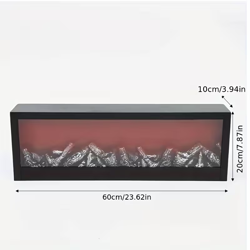 60cm Fireplace Ambient Lamp, Cozy Art Deco Decorative Light, USB Powered Smokeless Flame Effect, Quiet Fantasy Mood Lamp with Button Control for Home, Halloween & Christmas Decor