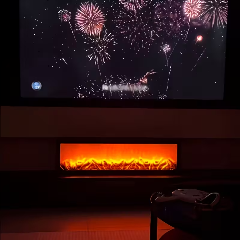 60cm Fireplace Ambient Lamp, Cozy Art Deco Decorative Light, USB Powered Smokeless Flame Effect, Quiet Fantasy Mood Lamp with Button Control for Home, Halloween & Christmas Decor