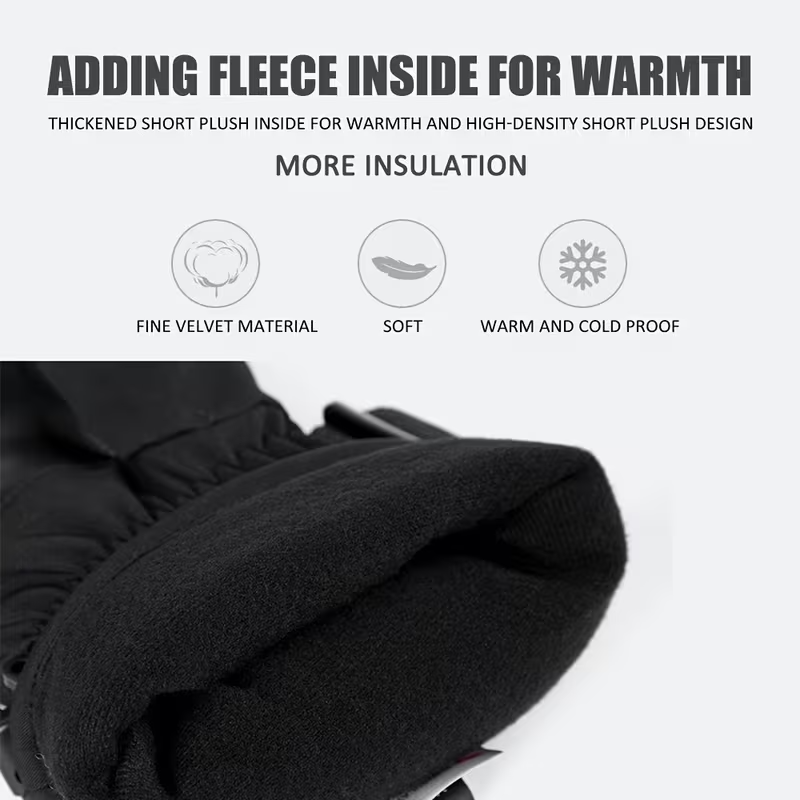 Lithium Battery Heated Gloves with Temperature Display | Full-Finger Touch Screen | Dual Power (Battery/USB) | Winter Cycling & Outdoor Thermal Gloves for Men