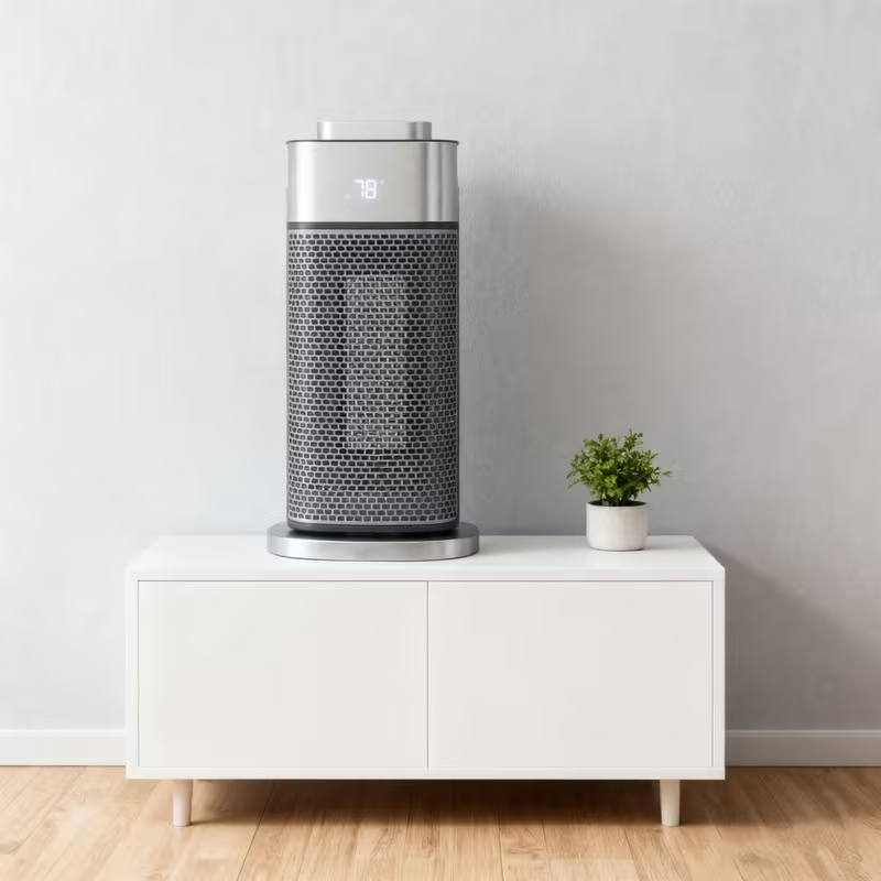 1500W 3D Flame Electric Space Heater with Built-In Humidifier, 16" Tower Heater with Thermostat, Remote Control, Oscillation & Quiet Heating, Fireplace Flame Effect, Tip-Over Protection, Heats Rooms up to 250 Sq.Ft, 120V