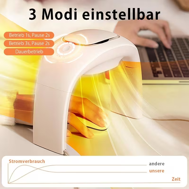 Ceramic Desk Hand Warmer Heater with Thermostat – Portable Personal Space Heater for Indoor Office Use, Energy Efficient, Beige
