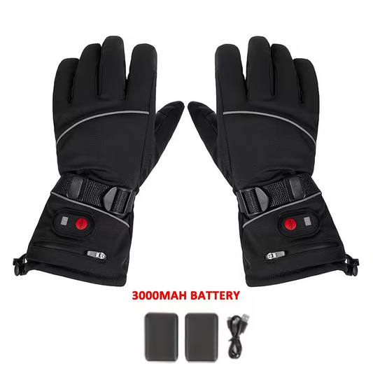 Lithium Battery Heated Gloves with Temperature Display | Full-Finger Touch Screen | Dual Power (Battery/USB) | Winter Cycling & Outdoor Thermal Gloves for Men