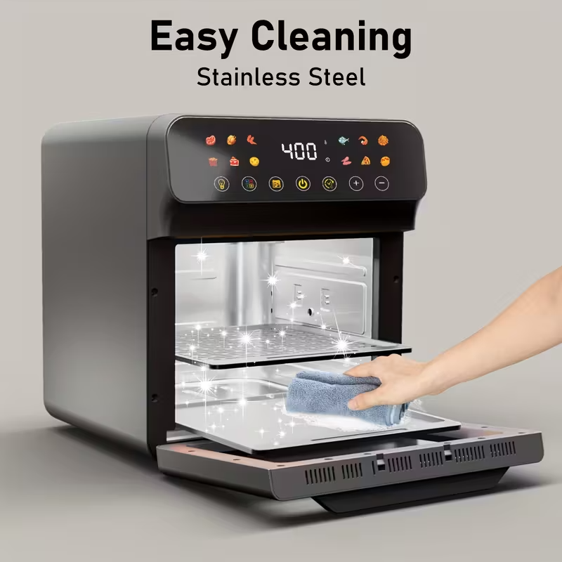 12QT Extra Large Convection Countertop Oven – Multi-Functional Air Fryer Toaster Oven Combo with LED Digital Touchscreen, Visible Window, Stainless Steel Interior, Oil-Free Frying, Baking, Roasting & Broiling – Space-Saving Healthy Cooking Appliance