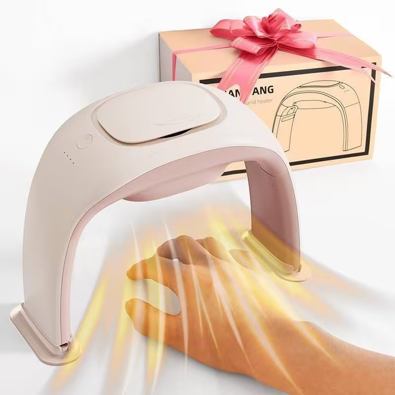 Ceramic Desk Hand Warmer Heater with Thermostat – Portable Personal Space Heater for Indoor Office Use, Energy Efficient, Beige