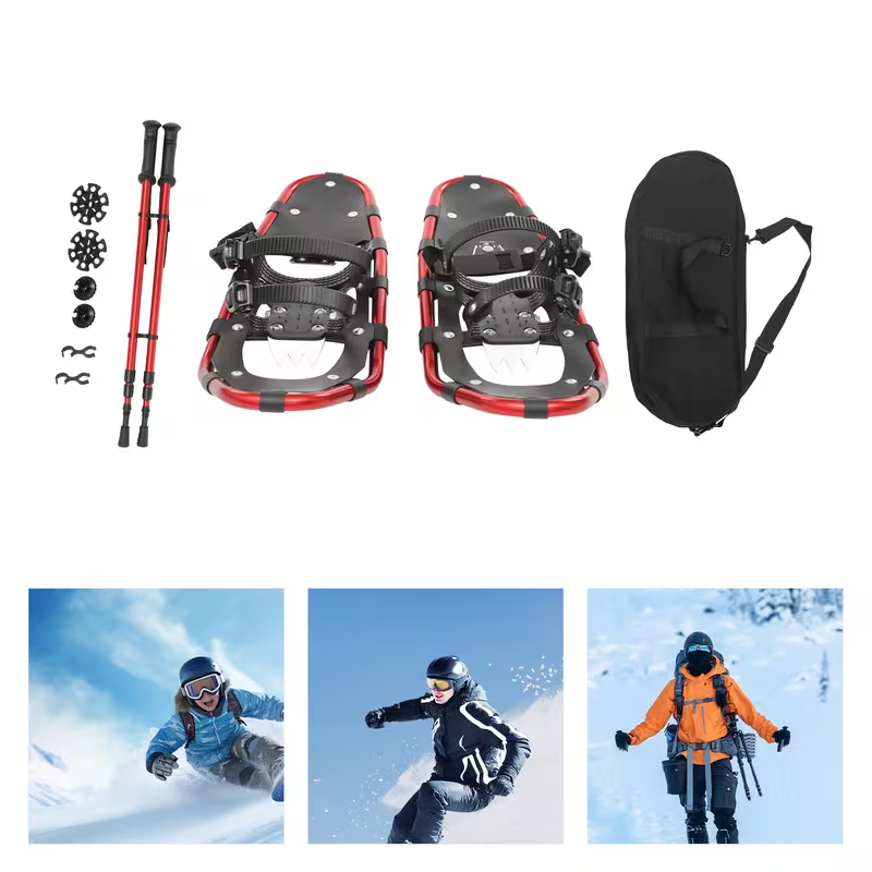 5" Snowshoes with Adjustable Trekking Poles – Lightweight Adult Snowshoe Set for Men & Women, Weather-Resistant Winter Walking Gear for Hiking & Cross-Country Skiing