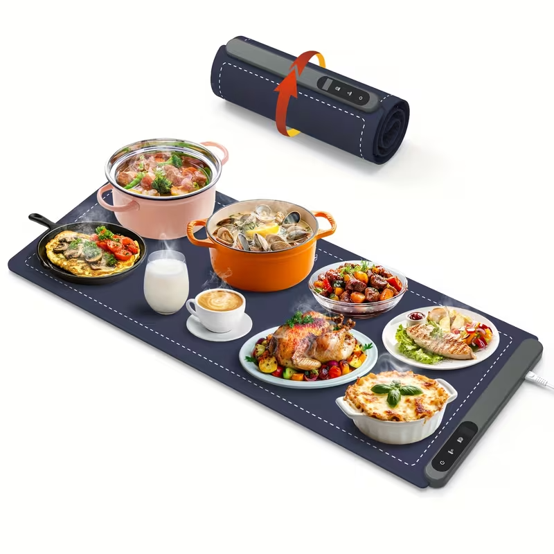 Electric Warming Tray, 3 Temperature Modes, Full Surface Heating, Rollable & Portable Food Warmer, Premium Silicone Nano Material, Auto Shut-Off, 36" x 16" for Parties and Gatherings