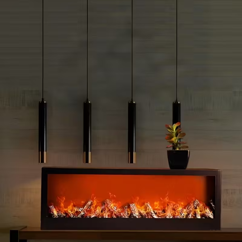 60cm Fireplace Ambient Lamp, Cozy Art Deco Decorative Light, USB Powered Smokeless Flame Effect, Quiet Fantasy Mood Lamp with Button Control for Home, Halloween & Christmas Decor