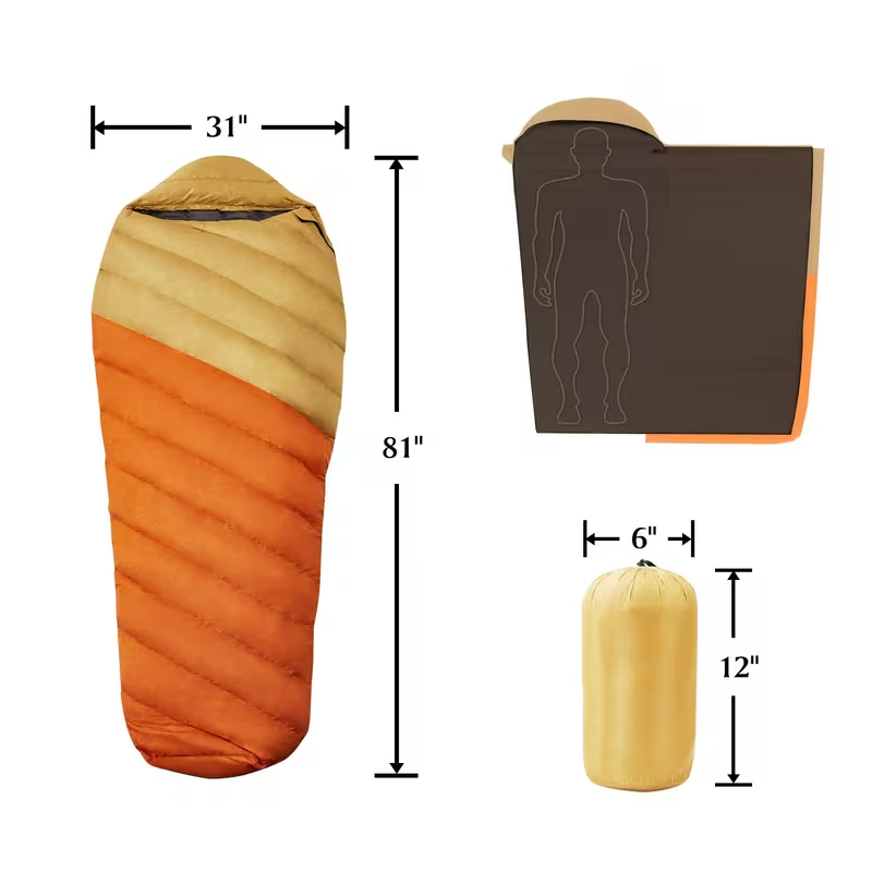 Ultralight 700 Fill Power Down Sleeping Bag – Waterproof, Sub-Zero Winter Backpacking Bag with Compression Sack, 16oz Wearable Design for Hiking & Camping