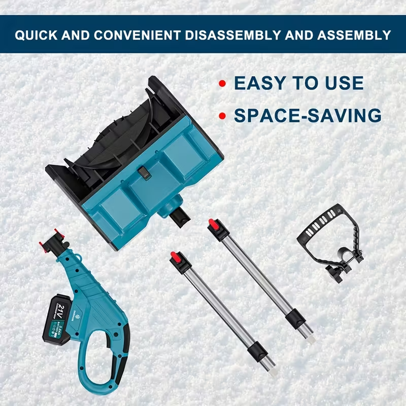 21V Cordless Snow Shovel Set with Brushless Motor, 13-Inch Electric Snow Blower, Includes Two 21V Li-Ion Batteries, Adjustable Handle and Safety Switch, Ideal for Driveways, Patios, and Sidewalks