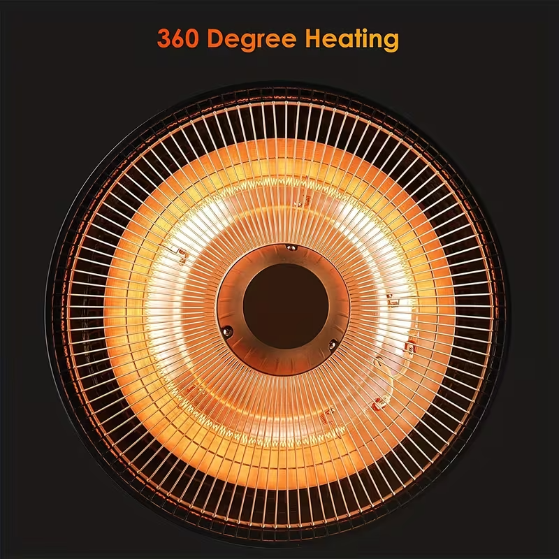 1500W Ceiling-Mounted Infrared Heater — Suspended Garage & Patio Heater with Adjustable 22" Chain, Overheat Protection, Indoor Portable Electric Space Heater, 120V