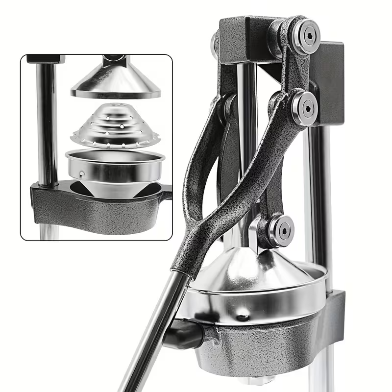 Heavy-Duty Manual Citrus Juicer – Cast Iron Orange & Lemon Squeezer | Commercial Hand Press Extractor for Oranges, Lemons, Limes & Pomegranates | Easy-Clean Stainless Strainer