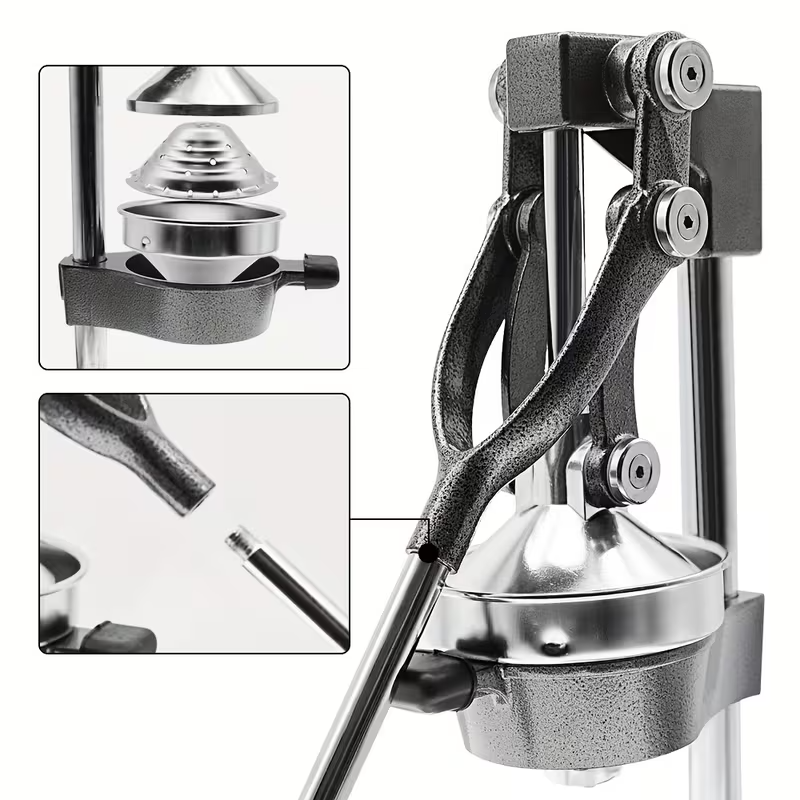 Heavy-Duty Manual Citrus Juicer – Cast Iron Orange & Lemon Squeezer | Commercial Hand Press Extractor for Oranges, Lemons, Limes & Pomegranates | Easy-Clean Stainless Strainer
