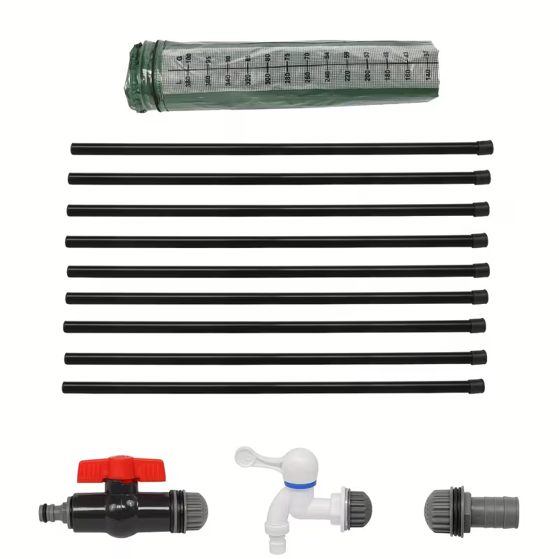 100-Gallon Collapsible Rainwater Collection Barrel with Visible Water Level Scale | Foldable Heavy-Duty Water Storage Tank for Outdoor Garden Irrigation – Green