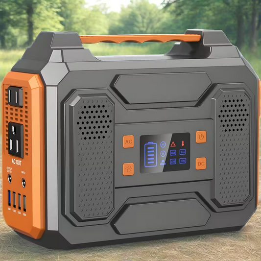 Portable Power Station 300W/100W Solar Generator, 296Wh/256Wh/146Wh Lithium Battery Backup with 110V AC Outlet, USB and DC Ports, LED Flashlight, Cooling Vents, for Camping, RV Travel, Outdoor Events, and Emergency Home Power