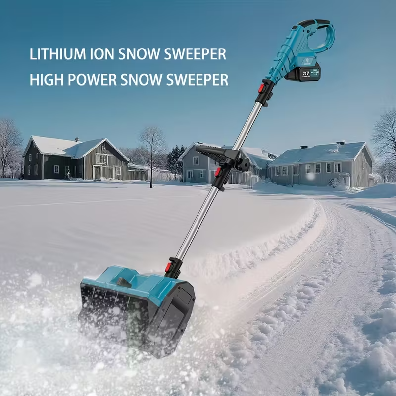 21V Cordless Snow Shovel Set with Brushless Motor, 13-Inch Electric Snow Blower, Includes Two 21V Li-Ion Batteries, Adjustable Handle and Safety Switch, Ideal for Driveways, Patios, and Sidewalks
