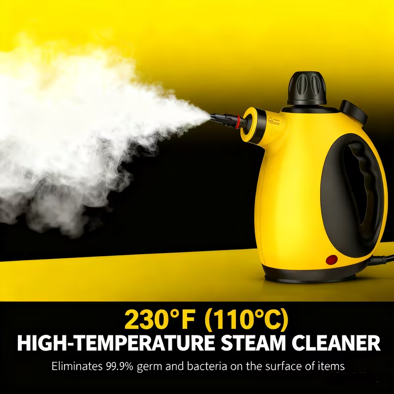 Portable Handheld Steam Cleaner with 12 Accessories – 12.8oz Tank, Rapid Heat-Up, High-Pressure Chemical-Free Cleaning – Ideal for Home, Car, Bathroom & Kitchen
