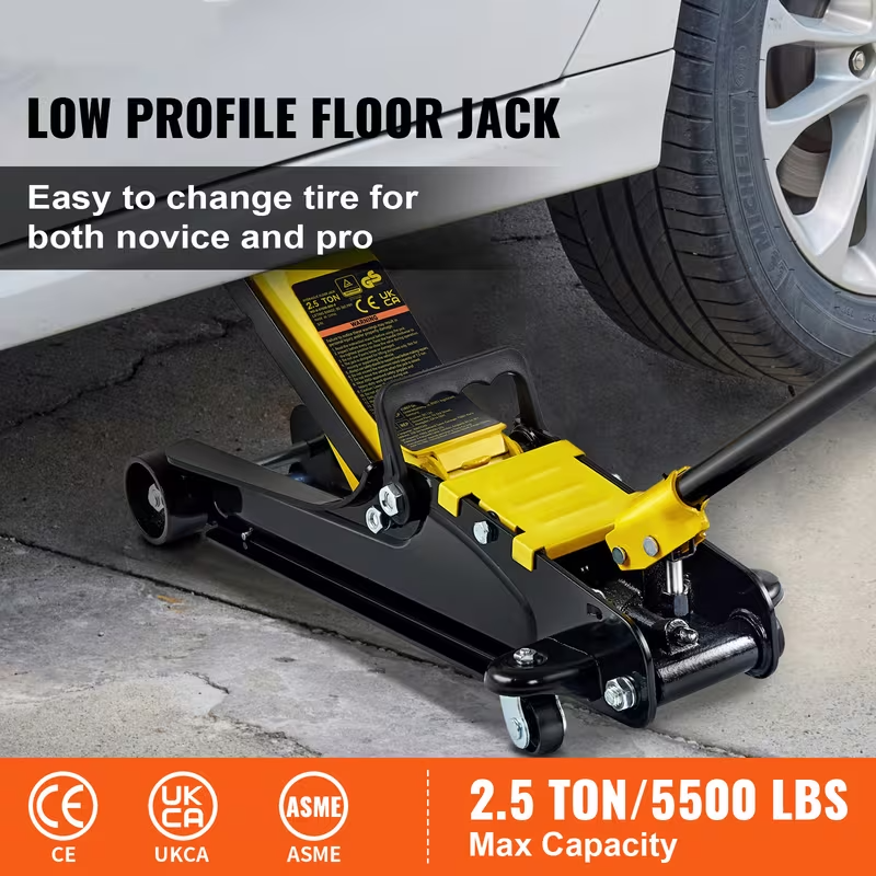 2.5 Ton Heavy-Duty Single Cylinder Manual Lift, Portable Iron Jack for Trucks, RVs, Boats – 1-Person Compact Hydraulic Elevator