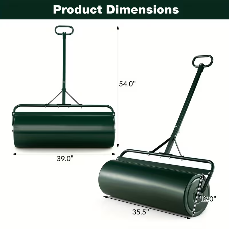 Lifezeal Lawn Roller, Push or Tow-Behind Sod Drum Roller for Tractors, Ideal for Garden, Yard, Park, and Farm Landscaping
