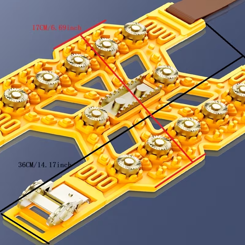 Universal 8PCS TPU Snow Chain Set – Anti-Slip Winter Tire Traction for Cars, 165–245mm Fit, Includes Storage Box & Gloves