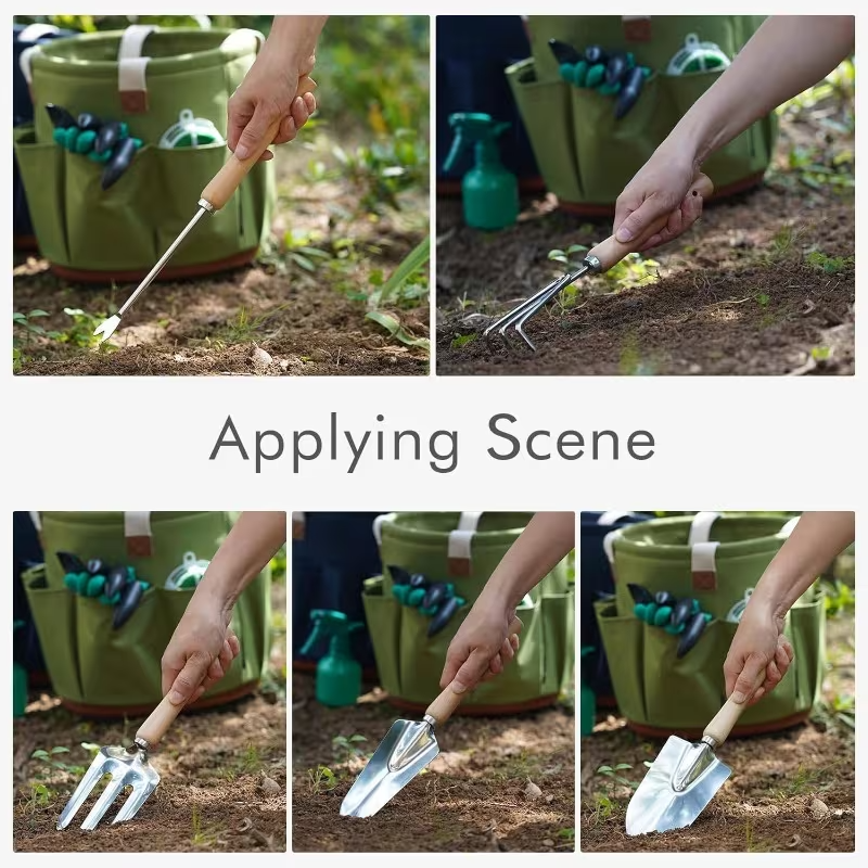 All-in-One Gardening Tool Set with Thick Kneeling Pad – Heavy-Duty Stainless Steel Tools, Ergonomic Non-Slip Handles, Multi-Piece Kit with Trowel, Shovel, Rake, Pruning Shears, Watering Can & Storage Bag – Ideal for Home Gardening & Landscaping