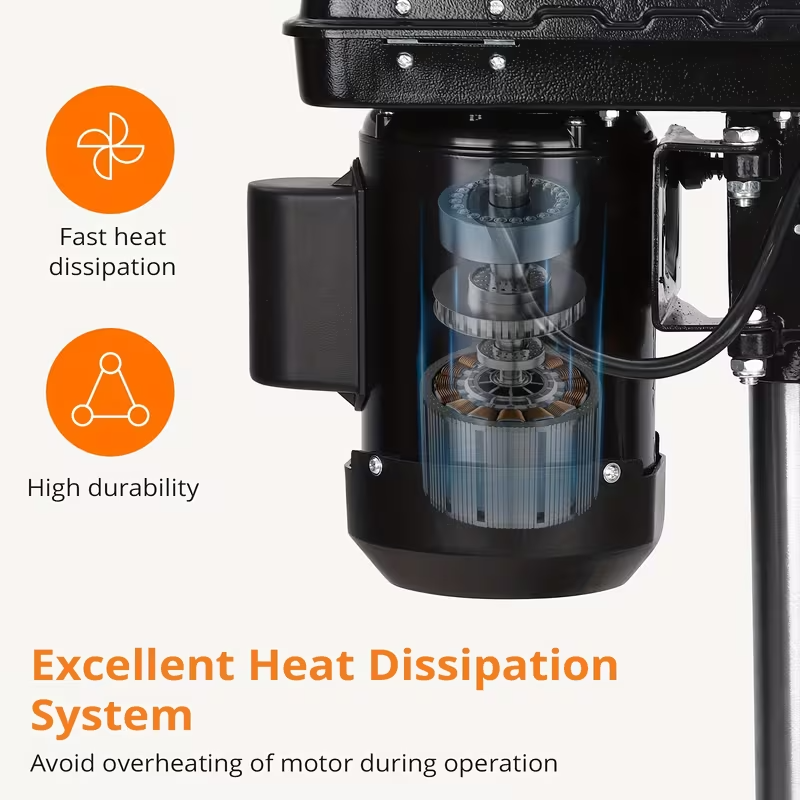 2.5Amp Benchtop Drill Press, 5-Speed Adjustable Tabletop Drilling Machine with 8-Inch Swing and 0–45° Tilting Table for Wood and Metal