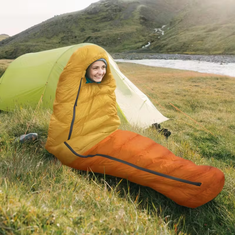 Ultralight 700 Fill Power Down Sleeping Bag – Waterproof, Sub-Zero Winter Backpacking Bag with Compression Sack, 16oz Wearable Design for Hiking & Camping