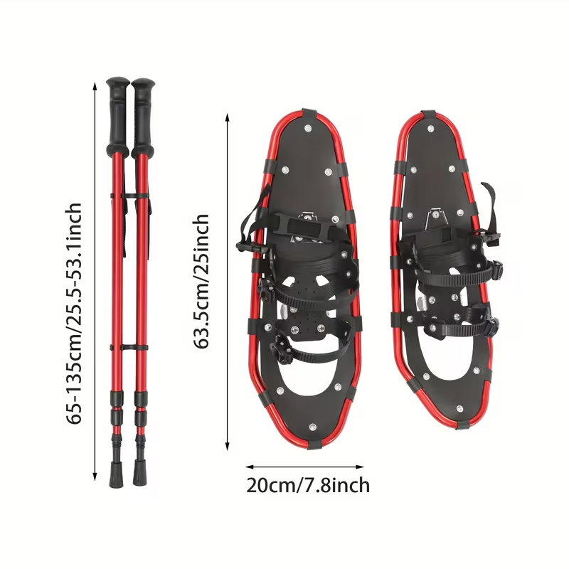 5" Snowshoes with Adjustable Trekking Poles – Lightweight Adult Snowshoe Set for Men & Women, Weather-Resistant Winter Walking Gear for Hiking & Cross-Country Skiing