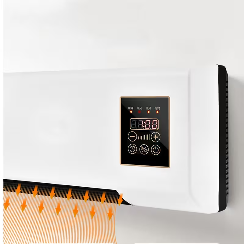 Wall-Mounted Electric Heater for Bedroom, Living Room & Bathroom – Space-Saving Quiet Heater with Natural Breeze & Warm Air Modes, 120V Plug-In Design, Remote Control, Ideal for Autumn & Winter