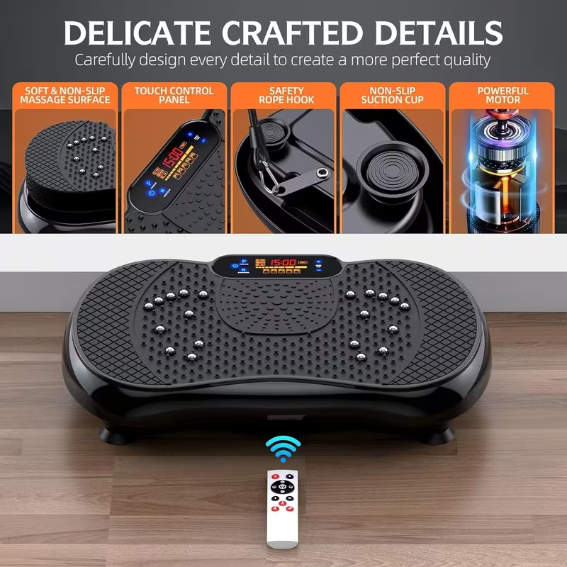 Vibration Plate Exercise Machine – Whole Body Fitness Vibration Platform with Adjustable Speeds, Home Workout Body Training Equipment, 110V/220V