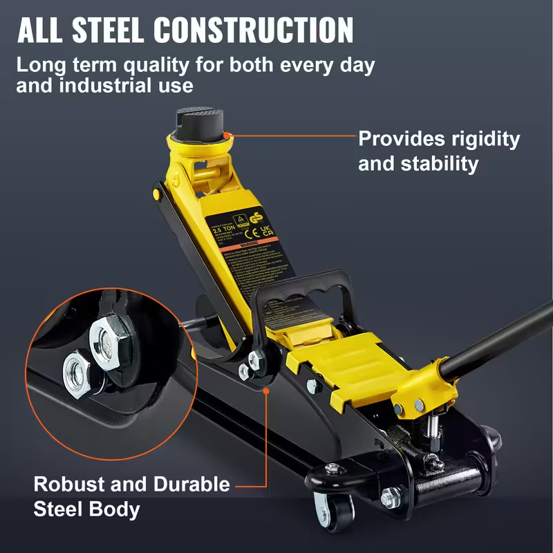 2.5 Ton Heavy-Duty Single Cylinder Manual Lift, Portable Iron Jack for Trucks, RVs, Boats – 1-Person Compact Hydraulic Elevator