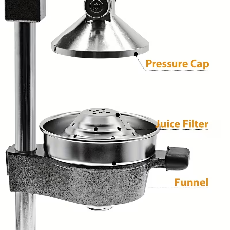 Heavy-Duty Manual Citrus Juicer – Cast Iron Orange & Lemon Squeezer | Commercial Hand Press Extractor for Oranges, Lemons, Limes & Pomegranates | Easy-Clean Stainless Strainer