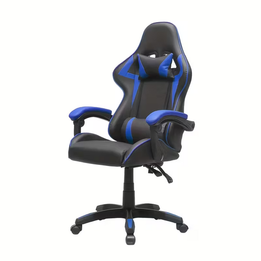 Ergonomic Gaming Chair – 155° Reclining Office Chair with Lumbar Support, Headrest, Fixed Armrests, Manual Recline Handle, Comfortable Cushioned Seat – White/Red/Black Gaming & Home Office Chair