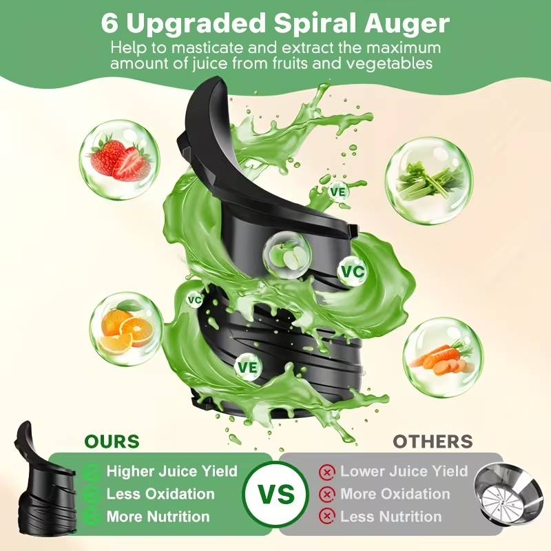 350W Cold Press Masticating Juicer with Wide Feed Chute – Slow Juicer for Whole Fruits & Vegetables, High Juice Yield, Low Oxidation, Easy-to-Clean Design, Ideal Kitchen Essential & Gift