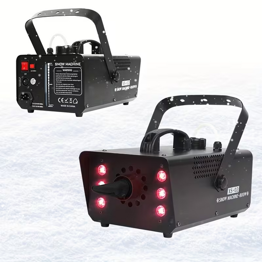 800W Snow Machine with Remote Control and LED Lighting, 6 RGB 3-in-1 Color Effects, High-Output Snow Maker for Parties, Christmas Events, Weddings, and Stage Use